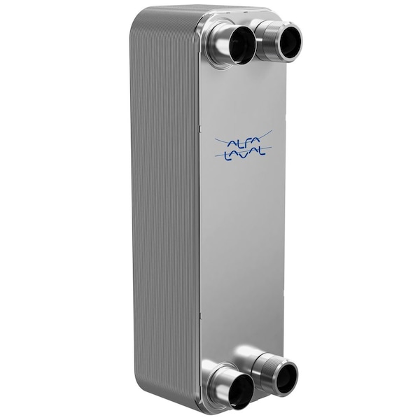 100 Stainless Steel Plate Heat Exchanger, AISI 316L, 100 Plates, Single Circuit, 2 Thread Port